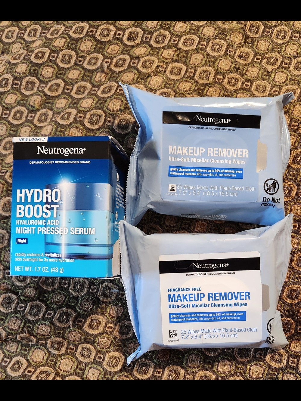 Neutrogena Hydro Boost Night Serum & 2 PcMakeup Remover Wipes NIB